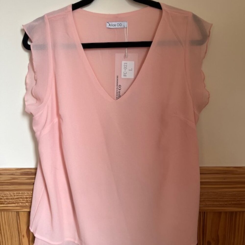 Light Pink Flutter Blouse